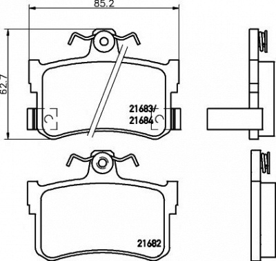 HELLA PAGID 8db355018611 -  Комплект тормозных колодок, дисковый тормоз